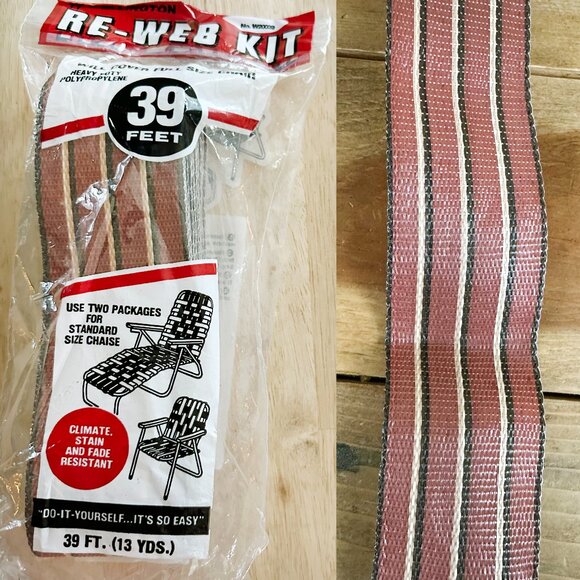 Vintage Wellington Chair Webbing Re-Web Kit Heavy Duty Polypropylene 39 FT - Picture 1 of 7